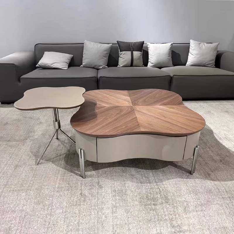 2024新款胡桃木侘寂奶油风意式花瓣马鞍皮茶几小户型简约客厅家用,模玩/动漫/周边/娃圈三坑/桌游,模型制作工具/辅料耗材,淘宝优惠券,粉丝福利购,淘宝优惠卷