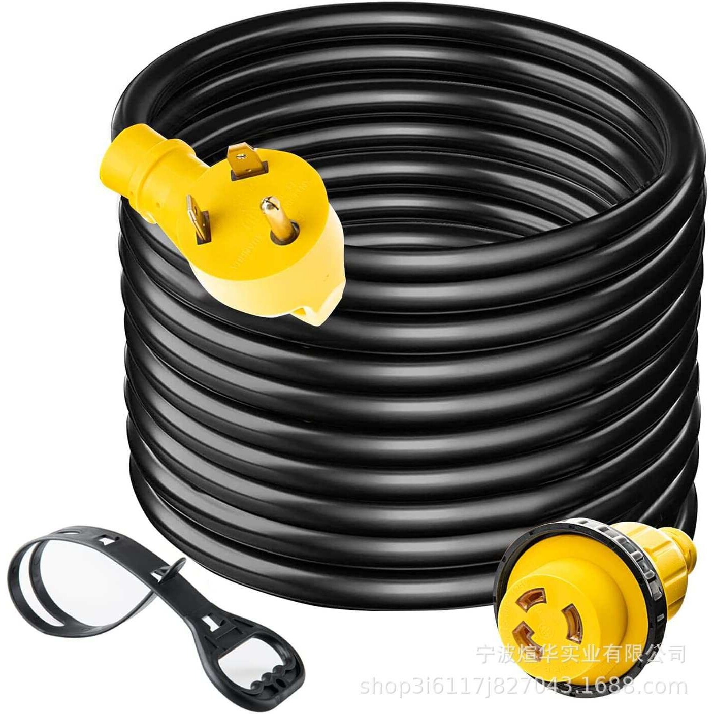 30A房车延长线,TT-30P / L5-30P 带线收纳器游艇插发电机线超长