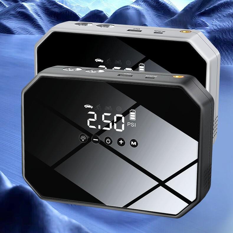 汽车电瓶应急启动电源加车载充气泵一体机大容量户外点火搭电神器