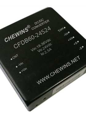 CFDB60-24D12 DC-DC电源模块9-36V输入24V转正负±12V双路输出60W
