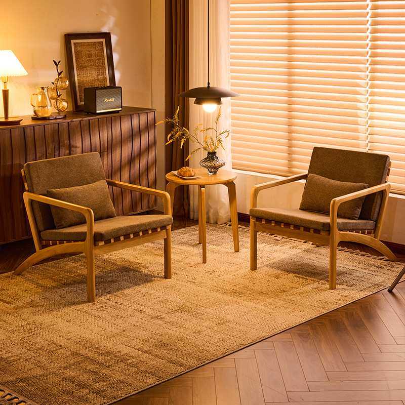 设计师单椅阅读看书慵懒椅单人位家用阳台客厅实木洽谈桌椅套装,模玩/动漫/周边/娃圈三坑/桌游,模型制作工具/辅料耗材,淘宝优惠券,粉丝福利购,淘宝优惠卷