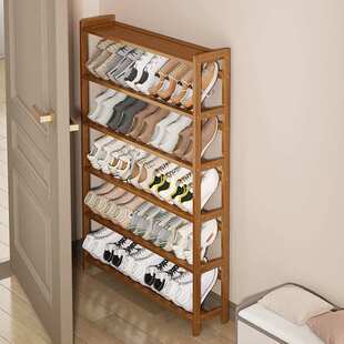 家用门口后多层鞋架子极窄新款2025鞋柜小入户外简易竹