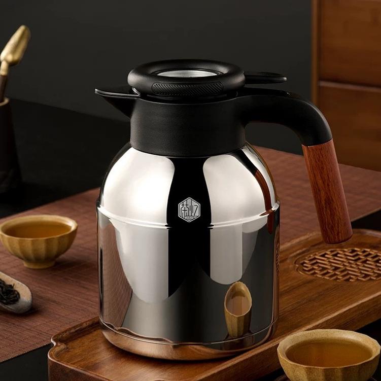 茶忆纯钛内胆老白茶焖茶壶机械温显大容量保温壶户外便携热水壶