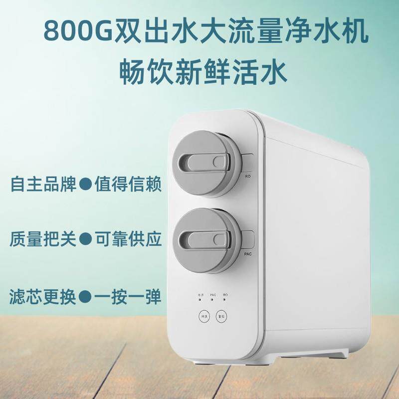 双出水大流量无桶纯水机800G集成水路净水机直饮反渗透RO净水器
