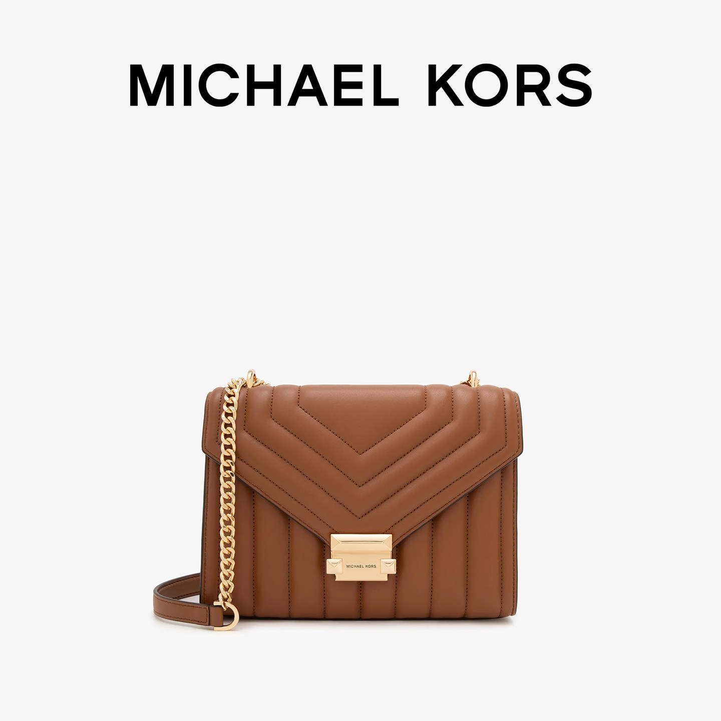 Michael Kors 女士中号老花皮质斜挎包单肩包包女