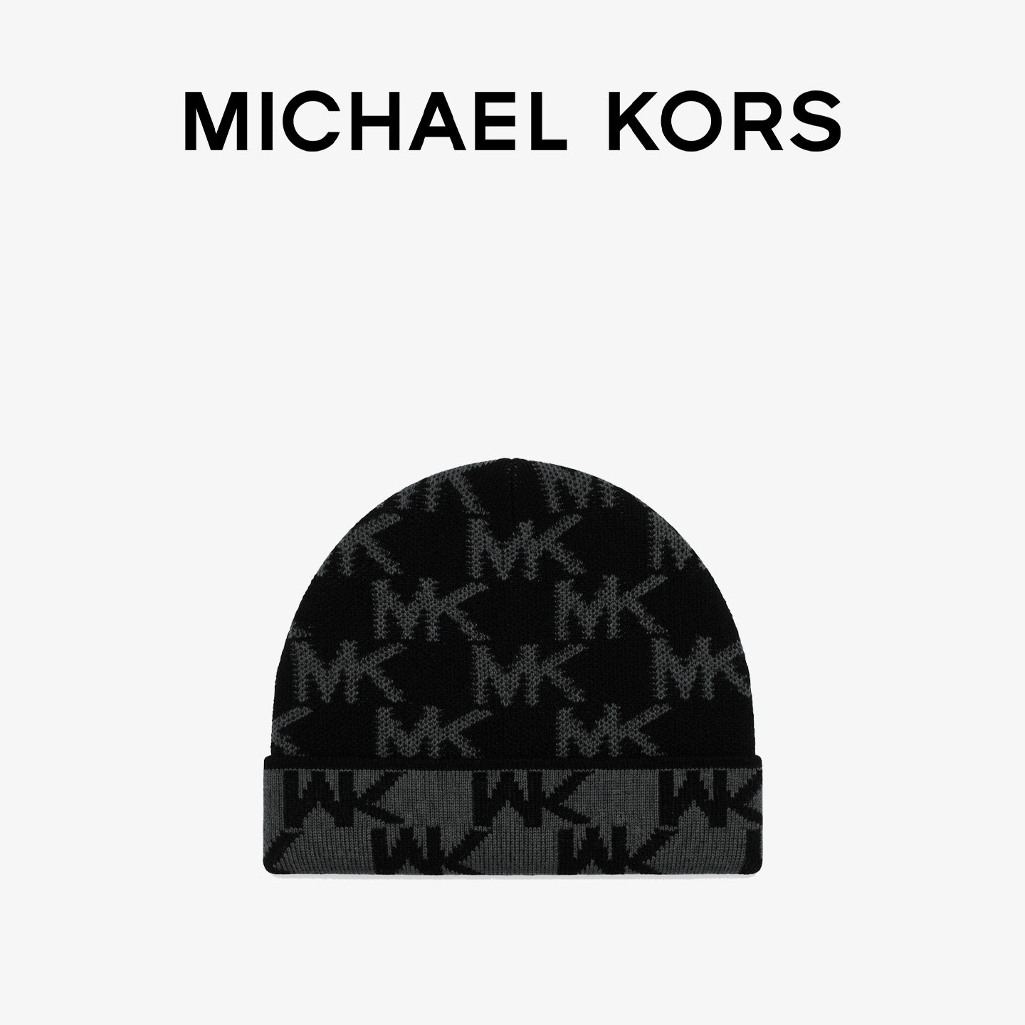 MICHAEL KORS MK官方满印字母帽子秋冬季男女时尚潮流保暖针织帽