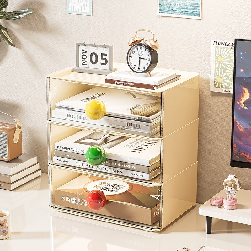 桌面收纳盒抽屉式大容量学生宿舍桌上文具分格整理盒杂物置物架子,收纳整理,桌面收纳盒,淘宝优惠券,粉丝福利购,淘宝优惠卷