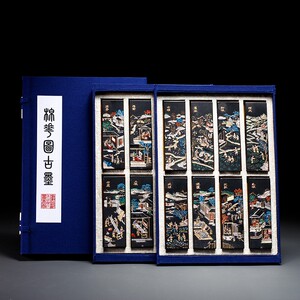 老胡开文油烟墨松烟墨集锦墨w套装墨礼品墨礼盒装墨锭墨块墨条徽