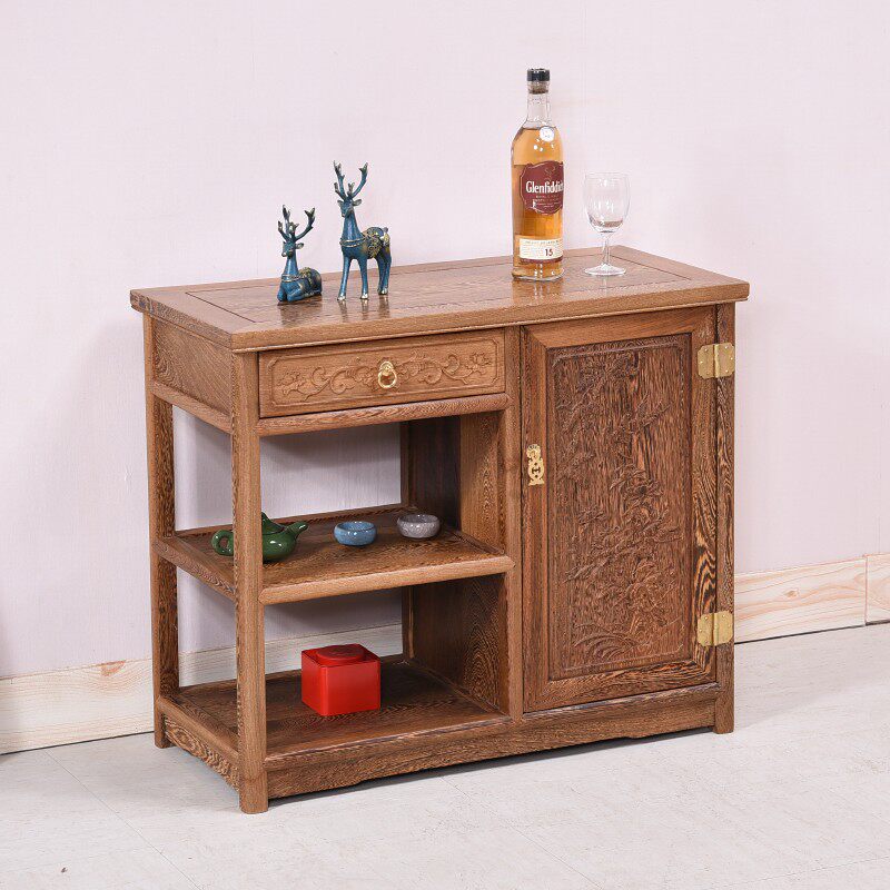 红木家具 鸡翅木餐边柜 中式实木茶水柜茶水N台原木仿古茶柜置物