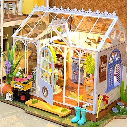 若来梦屿花房fDIY手工小屋房间微缩场景木质拼装儿童玩具女生