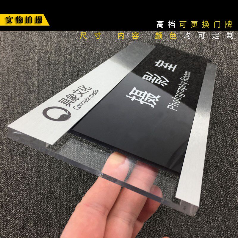 新款金属可更换门牌亚克力科室牌办公室门牌公司学校科室牌部门牌