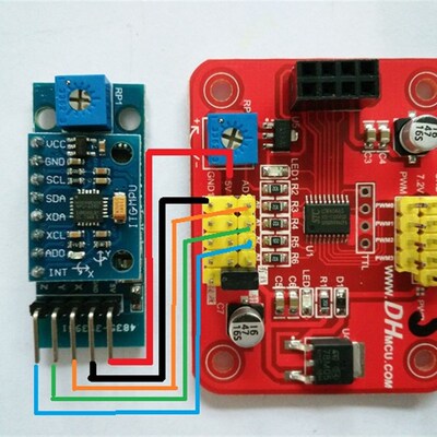MPU6050三轴加速度控制舵机 重力感应舵机控制Q 体感舵机 舵机控