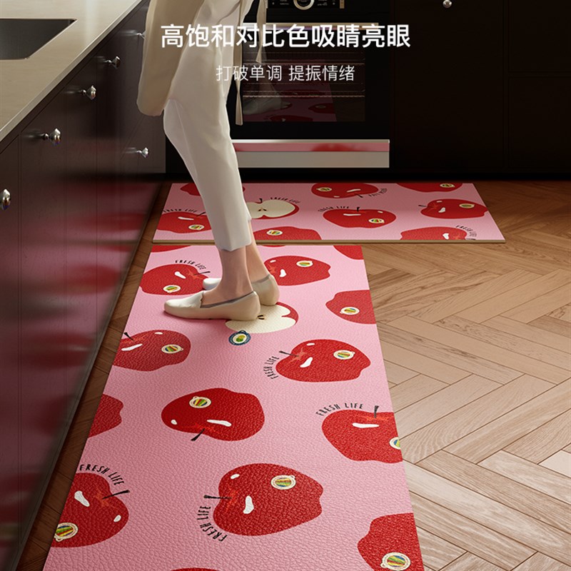 梦幻厨房地板垫防水和防油长长凳地板垫完全防滑和耐脏无洗皮革地