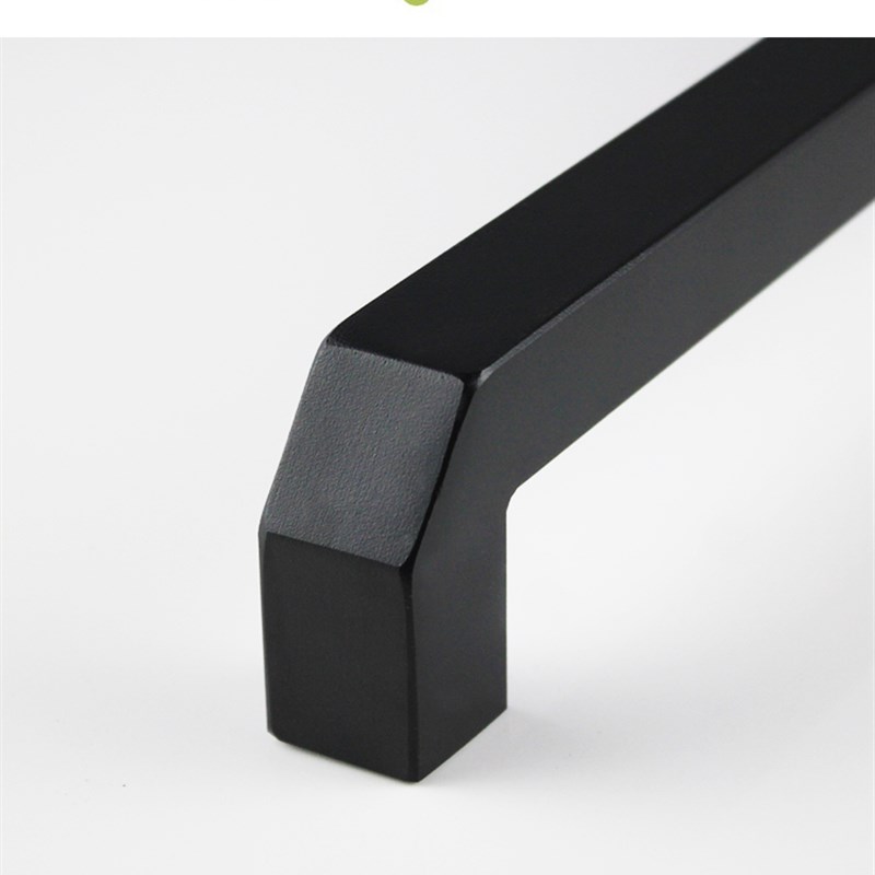 加厚亚黑色方管不锈钢L形拉手简约淋浴房现代玻璃门双向方形把手