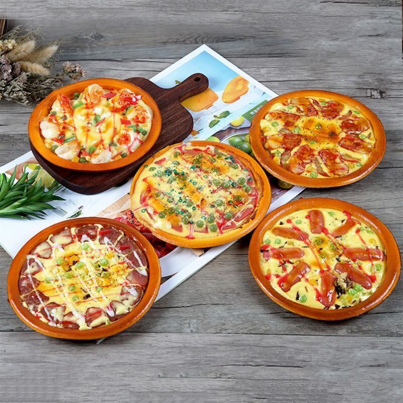 彷真披萨食物模型pizza食品道具儿童玩教具假披萨V饼套装装饰摆件