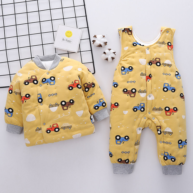 宝宝手工棉衣婴儿棉花棉袄套装A男宝女孩春秋冬装加厚薄款闭裆棉