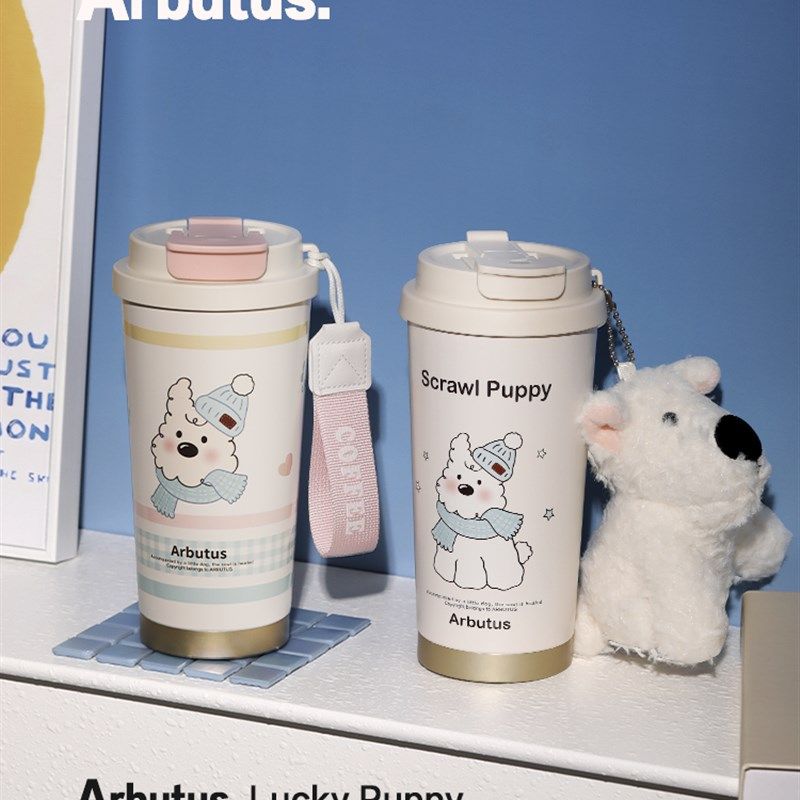 可爱咖啡b杯学生保温杯高颜值大容量316陶瓷不锈钢吸管水杯新款女