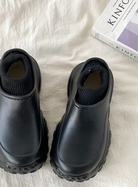 喜叔 小众轮胎厚底棉o鞋女冬季增高加绒保暖防水雪地靴外穿棉拖鞋