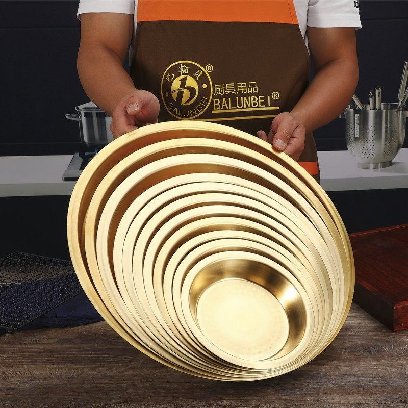 加厚黄铜盘铜盆纯黄铜盘子铜器餐盘 纯铜盘 小龙虾盘 铜鸡盘铜盆,餐饮具,盘,淘宝优惠券,粉丝福利购,淘宝优惠卷