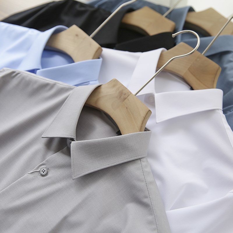 公司整单货!竹纤维面料!抗皱垂坠!轻商务男士通勤纯色长袖衬衫