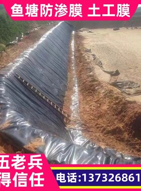 鱼塘防渗膜黑色专用膜土工膜鱼池防水膜护坡膜R养殖膜蓄水膜藕池