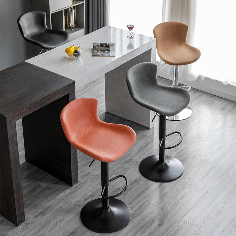 吧台椅升降椅前台吧凳现代简约时尚吧椅酒吧高脚凳铁艺高靠背凳子