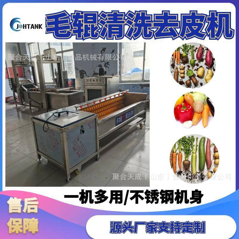 厂家红薯山药毛辊清洗机土豆芋头毛辊清洗去皮机根茎类果蔬清洗机