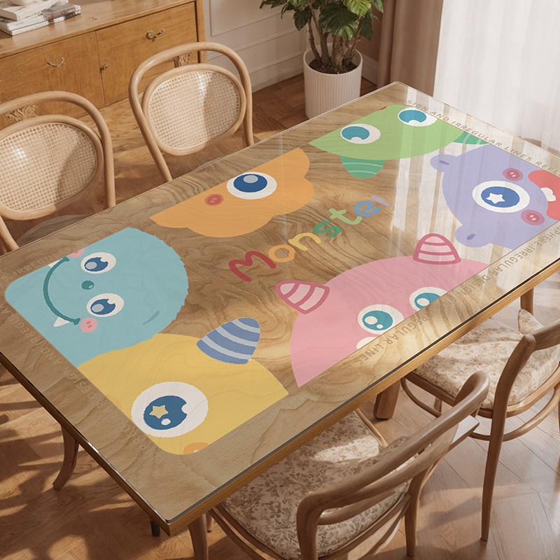 卡通透明b软玻璃桌垫防水防油免洗桌布桌面保护垫防烫耐高温茶几