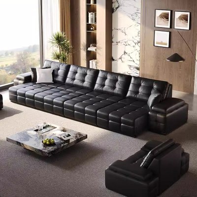 劳伦斯电动多功能伸缩o真皮沙发床零靠墙可调客厅2025新款三人位