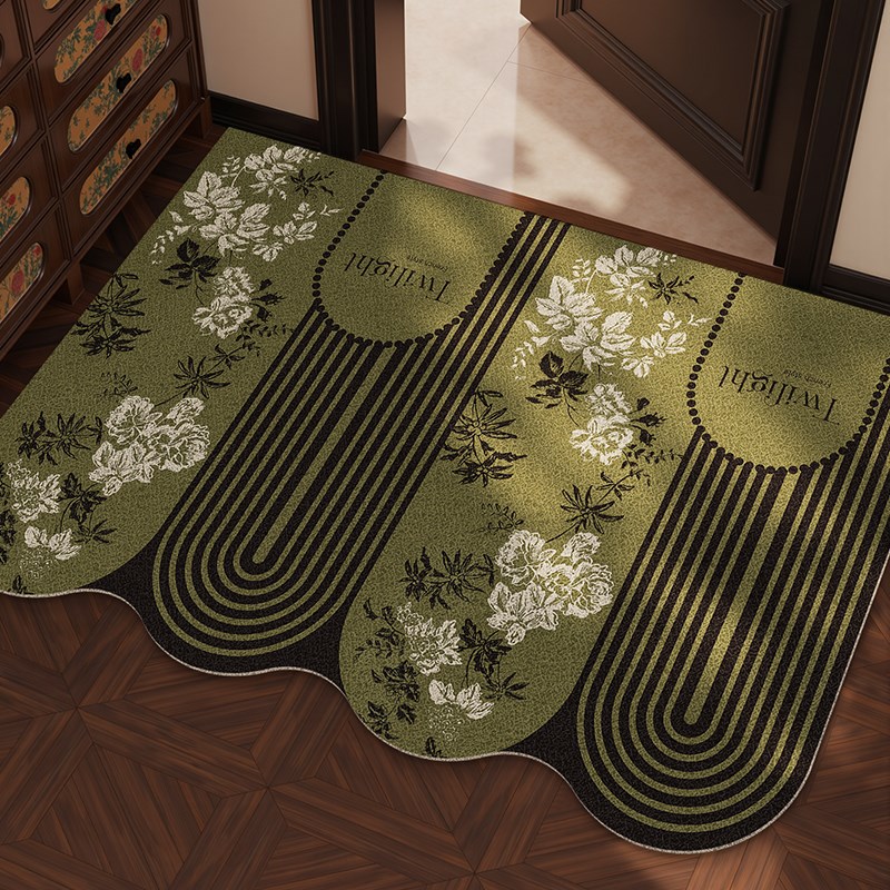 中古风入户d门地垫丝圈玄关耐磨耐脏易打理大门口防滑地毯可裁剪