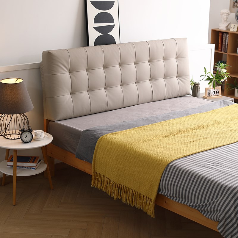 高端无床头软包靠垫2025u新款卧室榻榻米硅胶皮海绵大靠背枕可拆