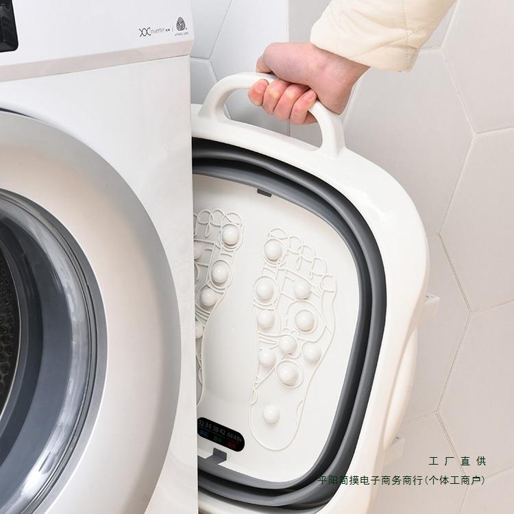 可折叠泡脚桶家用足浴桶塑料保温过小腿旅行便携式按摩洗脚盆便携