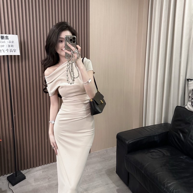 大婷婷 新款开叉轻熟显瘦连衣裙时尚气质晚礼服包臀裙子2328#