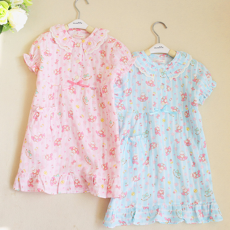 女童睡裙夏薄款纯棉纱布睡衣儿童短袖中长款家居裙子女孩可爱卡通,童装/婴儿装/亲子装,家居裙/睡裙,淘宝优惠券,粉丝福利购,淘宝优惠卷