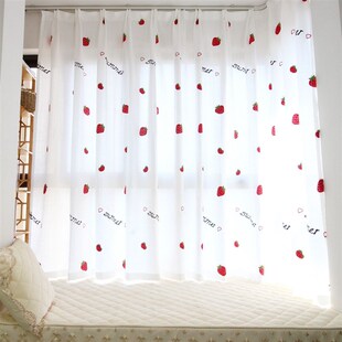 新阳台窗帘透光不透人窗帘遮光北欧纱帘田园风卧室客厅纱帘隔断帘