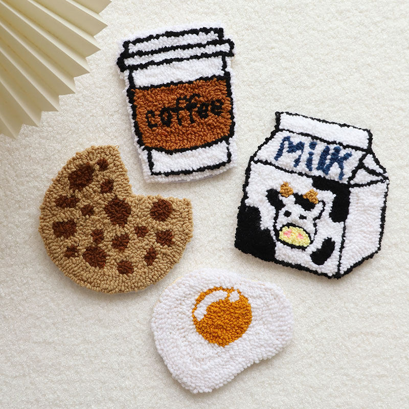 戳戳绣手工绣diy毛线画早餐牛奶杯材料包初学者自制戳戳乐隔热垫,居家布艺,戳戳绣,淘宝优惠券,粉丝福利购,淘宝优惠卷