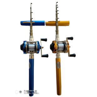 钢笔鱼竿1.6i米钓鱼竿冰钓杆小型手海单竿1.4迷你金属鼓轮渔具