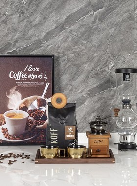 现代轻奢样板房间厨房餐厅摆件组合艺术咖啡主题挂画厨柜软装饰品
