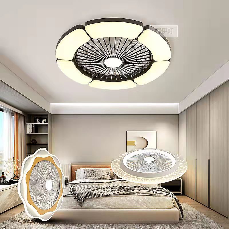 新款2023智能吸顶风扇灯现代简约超薄隐形卧室餐厅儿童房带风扇灯