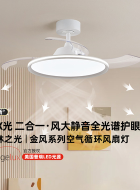 意菲意森林之光隐形全光谱护眼风扇灯现代简约卧室餐厅客厅吊扇灯