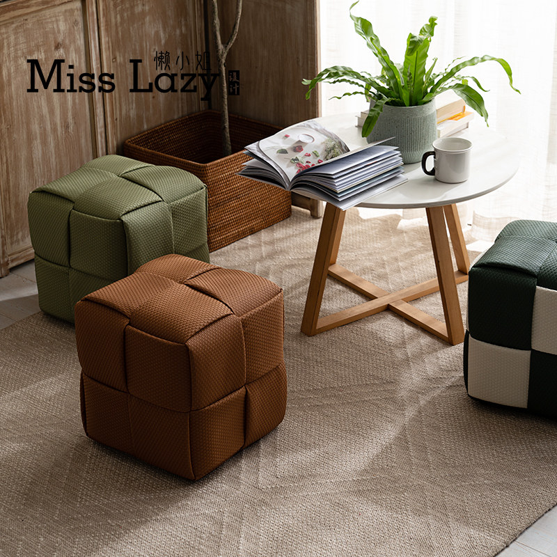 懒小姐日式小凳子家用矮凳实木客厅茶几门口换鞋凳方形脚踏沙发凳,住宅家具,矮凳,淘宝优惠券,粉丝福利购,淘宝优惠卷