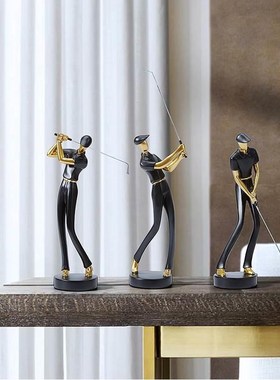 打高尔夫球运动人物摆件客厅装饰品书房饰品书柜奖杯工艺礼品摆件