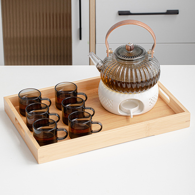 日式耐热玻璃茶壶蜡烛台温茶泡茶家用电陶炉煮茶炉花茶提梁壶套装