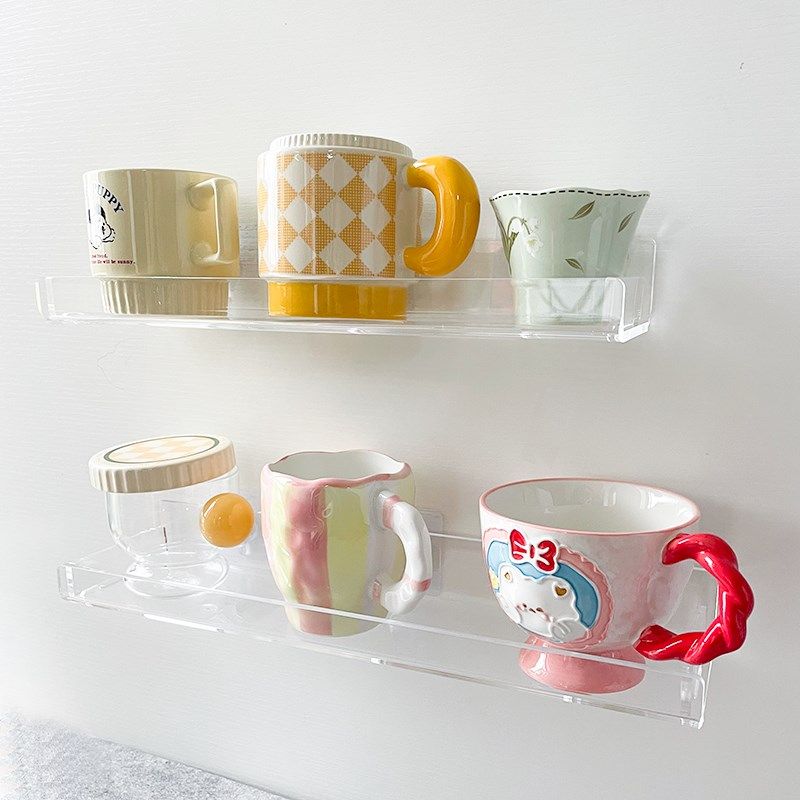 杯架杯子收纳架亚克力免打孔墙上水杯收纳置物架壁挂马克杯茶杯架,收纳整理,整理架/置物架/收纳架,淘宝优惠券,粉丝福利购,淘宝优惠卷