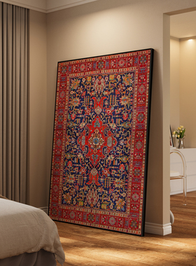 美式红色沙发背景l装饰画现代高档壁画餐厅客厅墙面简约艺术挂画