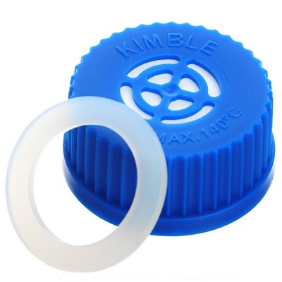 GL45蓝盖瓶透气盖带PTFE膜可高温高压灭菌试剂瓶瓶盖PTFE膜透气瓶