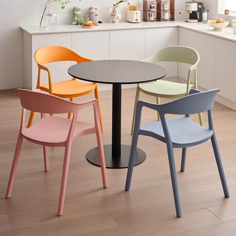 现代简约桌椅组合塑料椅子商用洽谈桌椅小户型餐厅圆桌高级岩板桌,住宅家具,餐桌+餐椅,淘宝优惠券,粉丝福利购,淘宝优惠卷