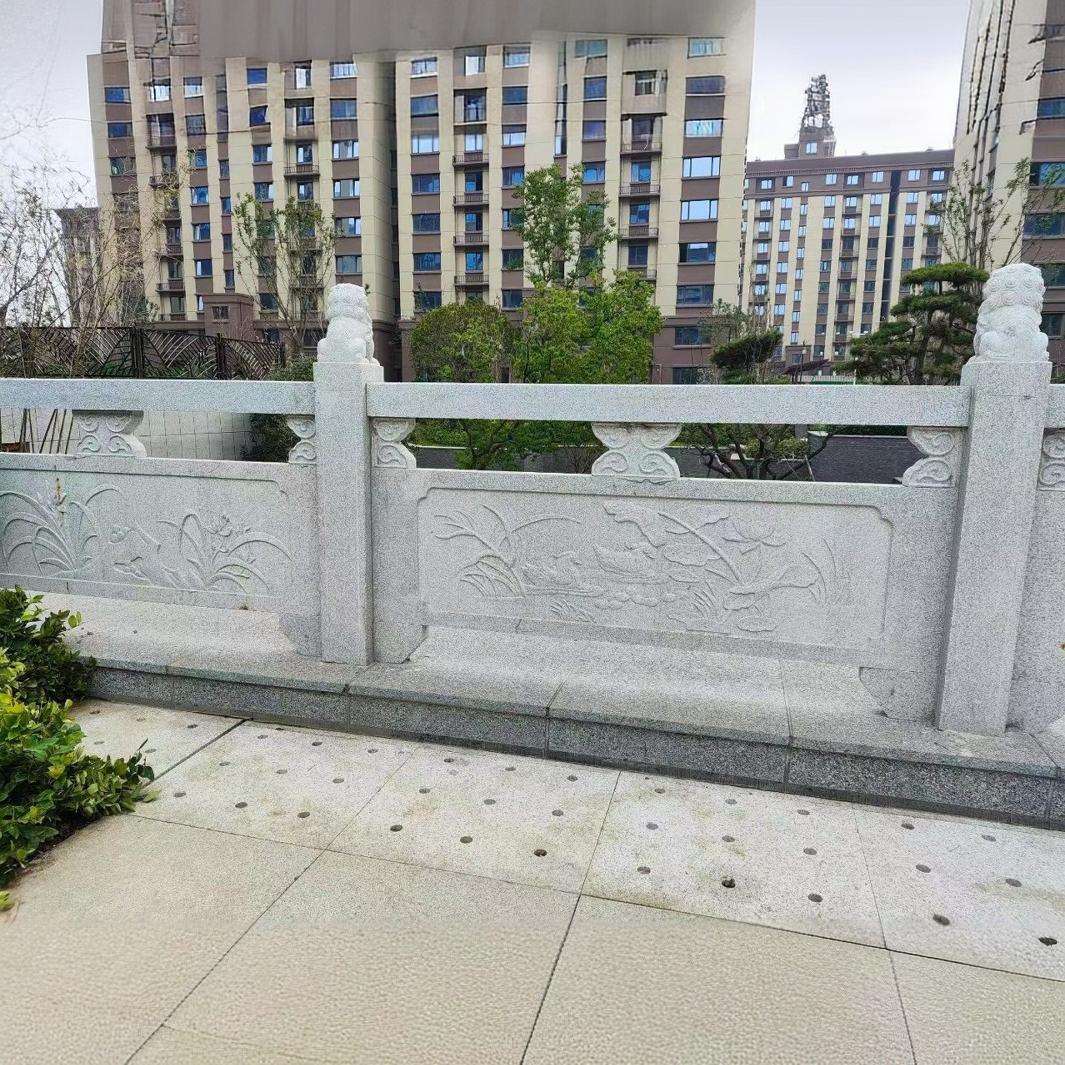 石雕花岗岩石栏杆 园林景观浮雕仿古青石护栏大理石桥围栏板