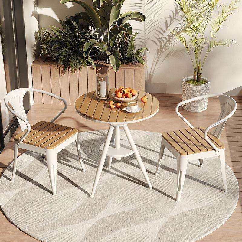 2025户外庭院桌椅防雨露天防腐木餐桌椅组合家用室外可升降户外∑