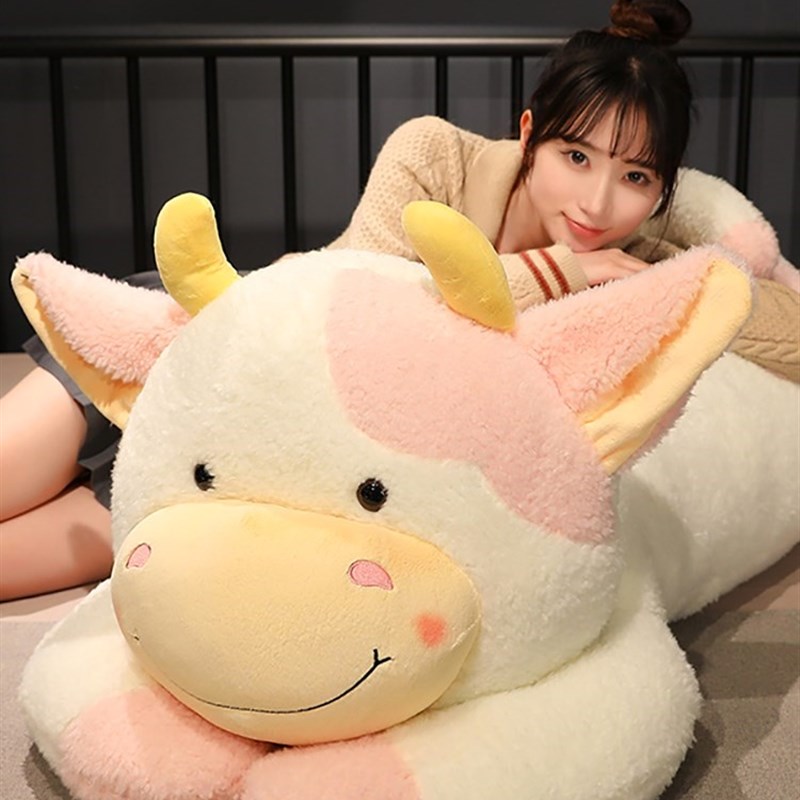 趴趴牛抱枕可爱牛牛公仔奶牛玩偶毛绒玩具男女孩床上陪睡觉布娃娃